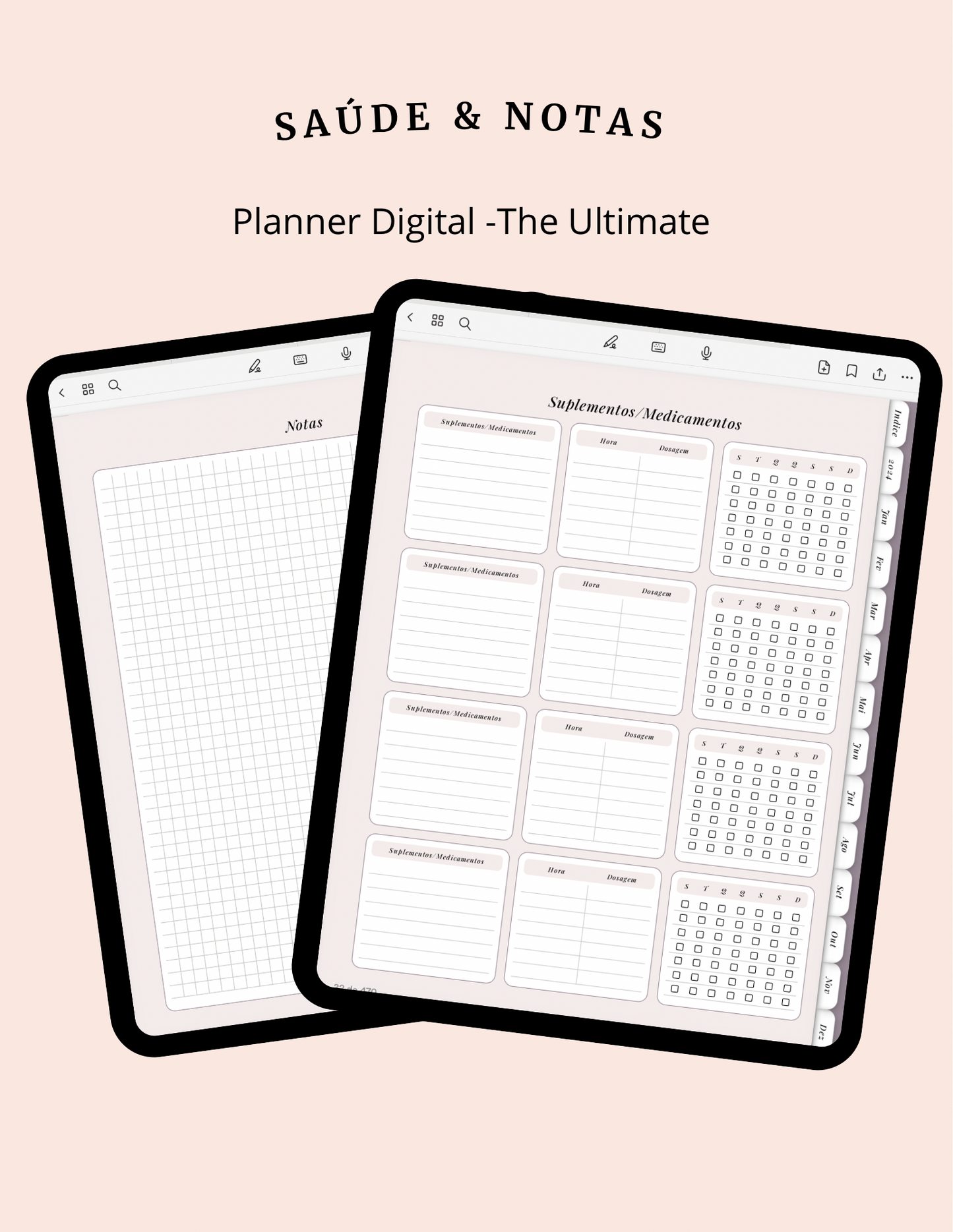 Combo Digital Planner 2024 - The Ultimate Decore com Adesivos Digitais