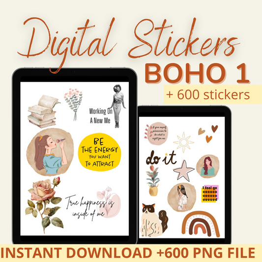 Digital Stickers - Boho 1 + 600 stickers!