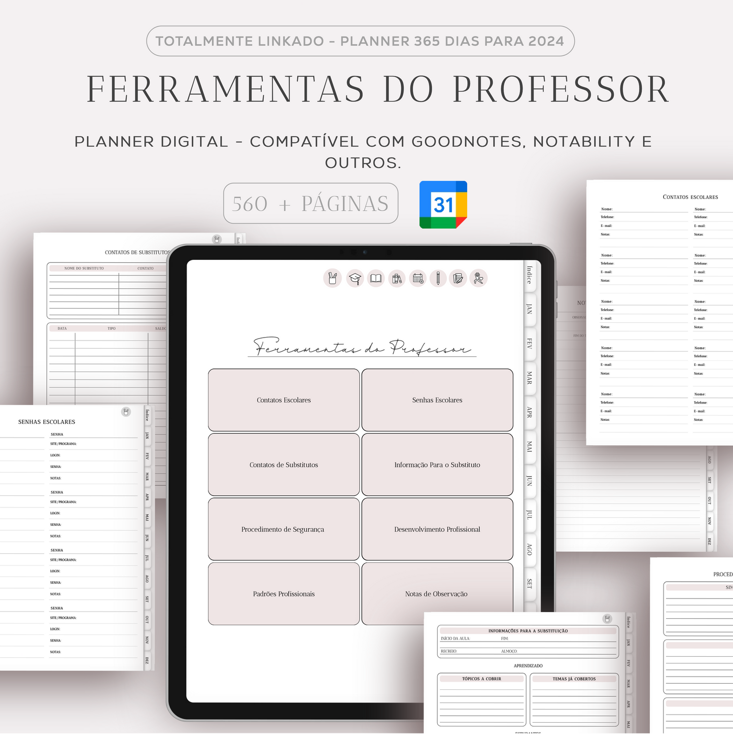 Planner Digital para Professores - Capa Preta